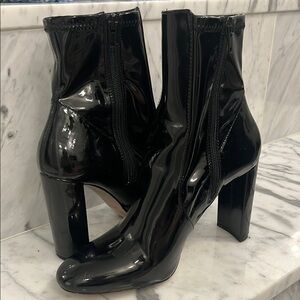 Aldo Black Heeled Boots with Glossy Finish